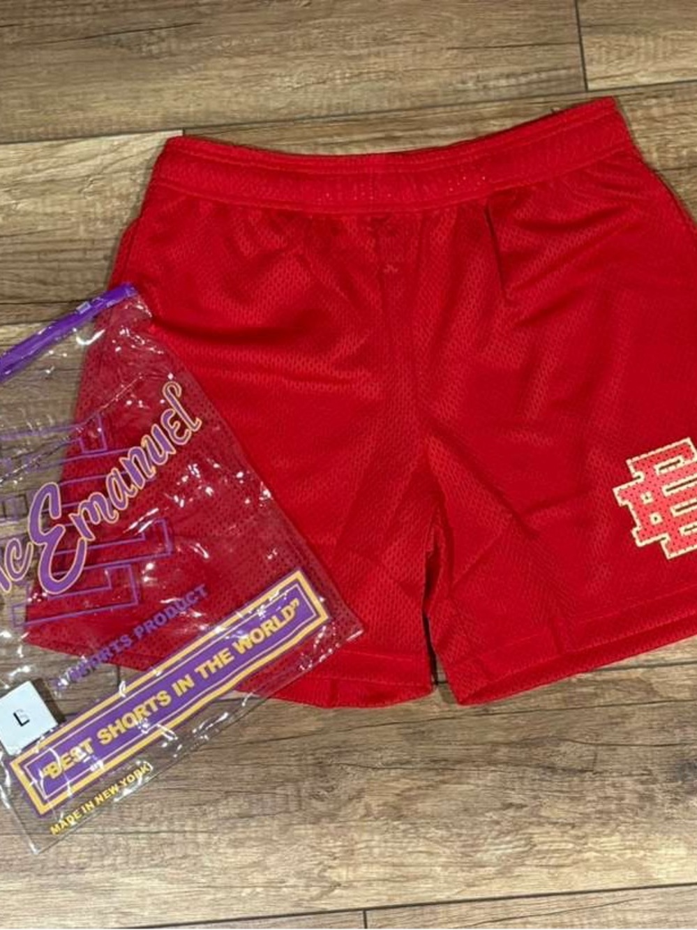 Eric Emanuel EE Plain Red Shorts Brand New Mens Large